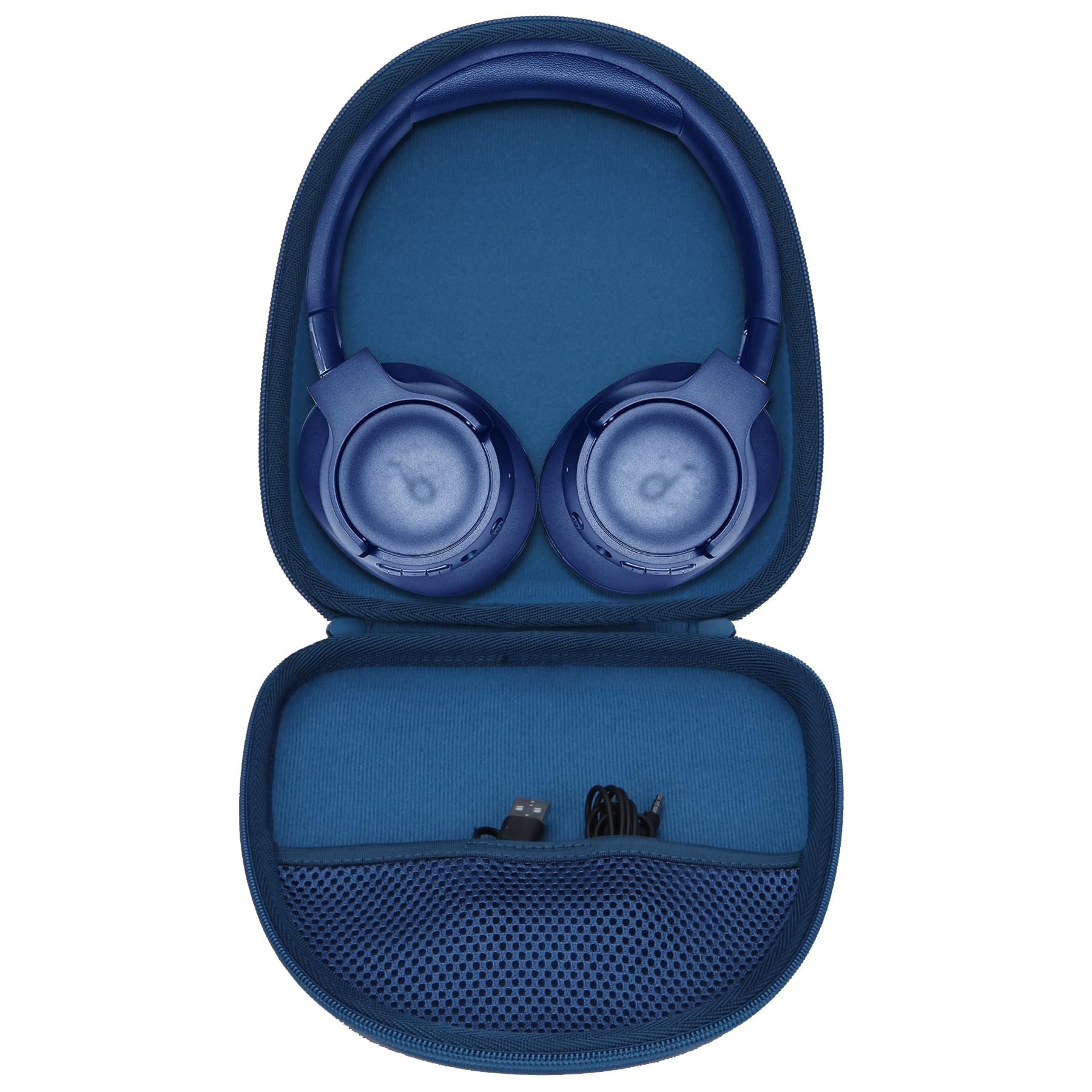 Lebakort Hard Carry Case Compatible With Anker Soundcore Life Q20 Q30 Q35 Q40 Q45 Q20 Q20i Hybrid Active Noise Cancelling Headphones (Blue Case - View #14