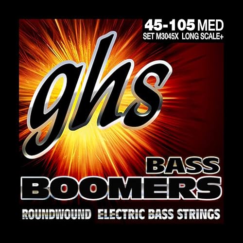 GHS Strings BASS BOOMERS M3045X Long Scale Plus, juego mediano, 45-105