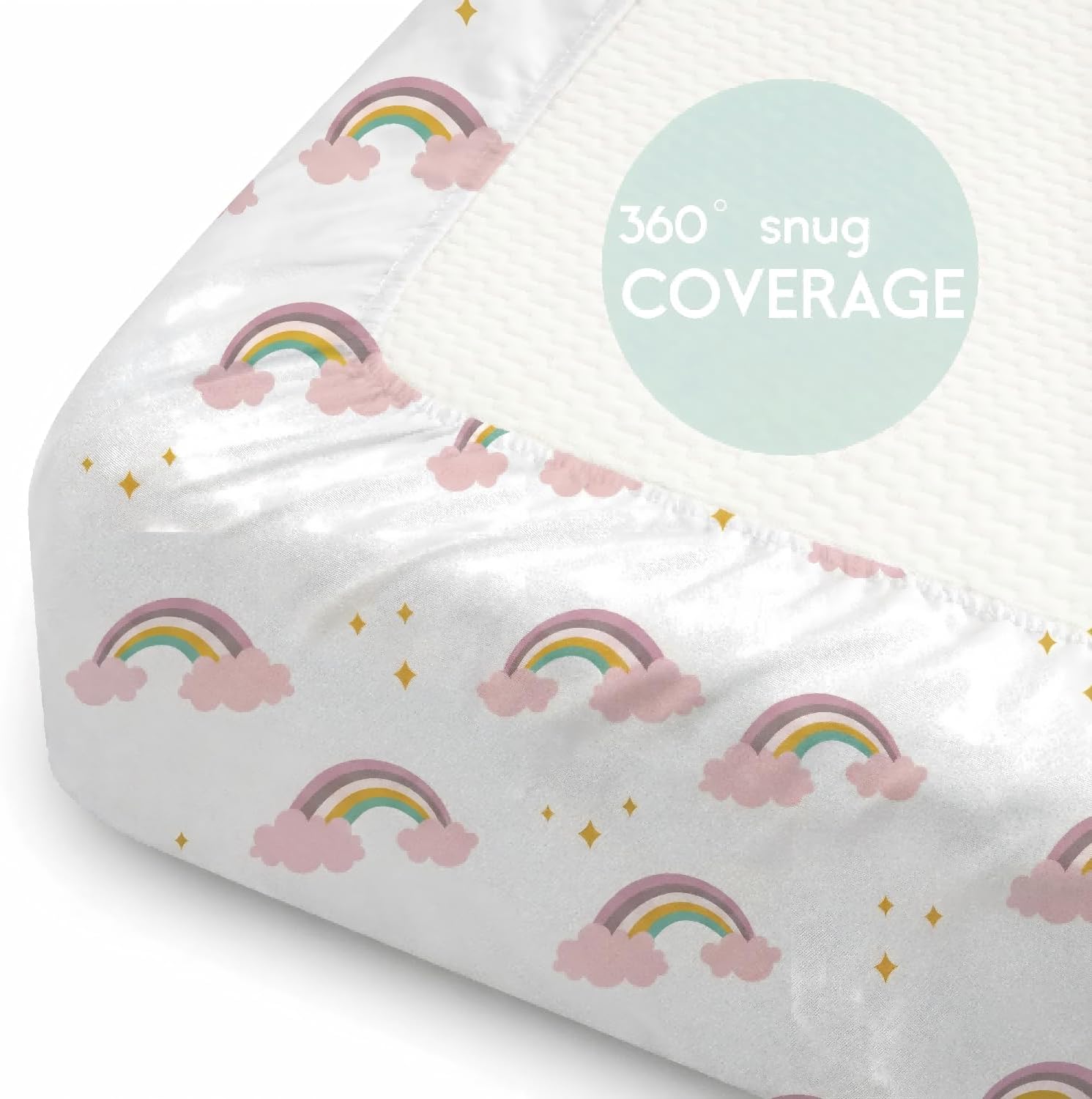 Unicorn Crib Sheet Set, Fitted Crib Sheets Girl, 4 Pack Breathable Soft Microfiber Baby Crib Sheets, 28 X 52 in Crib Mattress Sheets for Standard Crib & Toddler Mattress