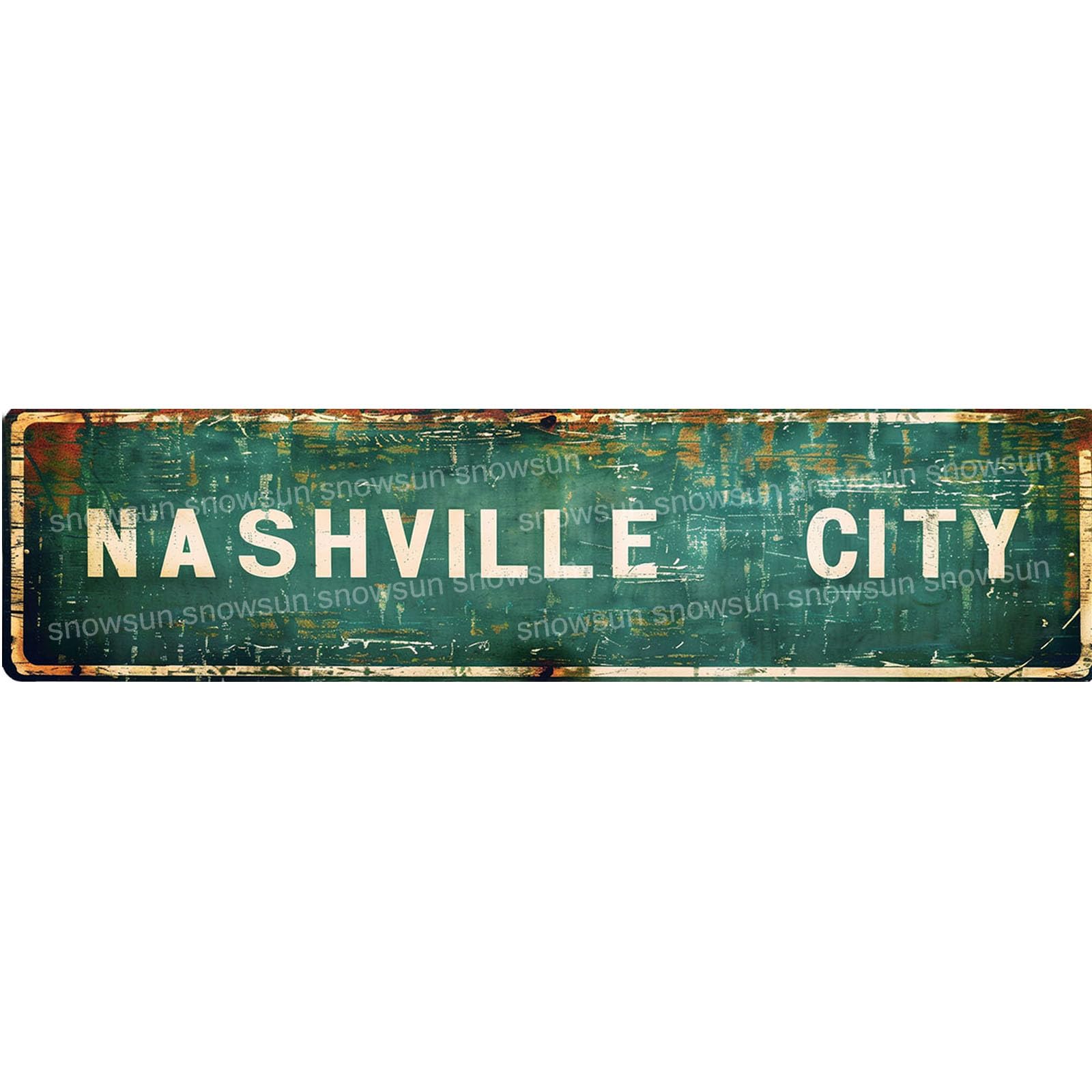 Nashville City Vintage Tin Signs Retro Metal Sign For Home Bar Office Outdoor Garden Wall Decor 4x16 Inch