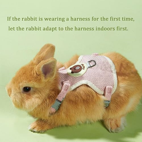 Miniatura 6 de Juego de 2 arnés y correa de conejo, arnés ajustable de conejo, correa de hurón, arnés de conejillo de indias, correa para hurón para mascotas