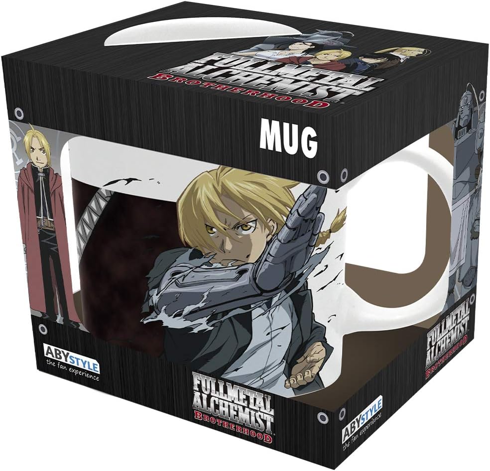 ABYSTYLE Fullmetal Alchemist: Brotherhood Group vs. Pride Ceramic Coffee Tea Mug 11 Oz. Featuring Elric brothers, Ling, Lan Fan, and Pride Anime Manga Drinkware Home & Kitchen Essential Gifts