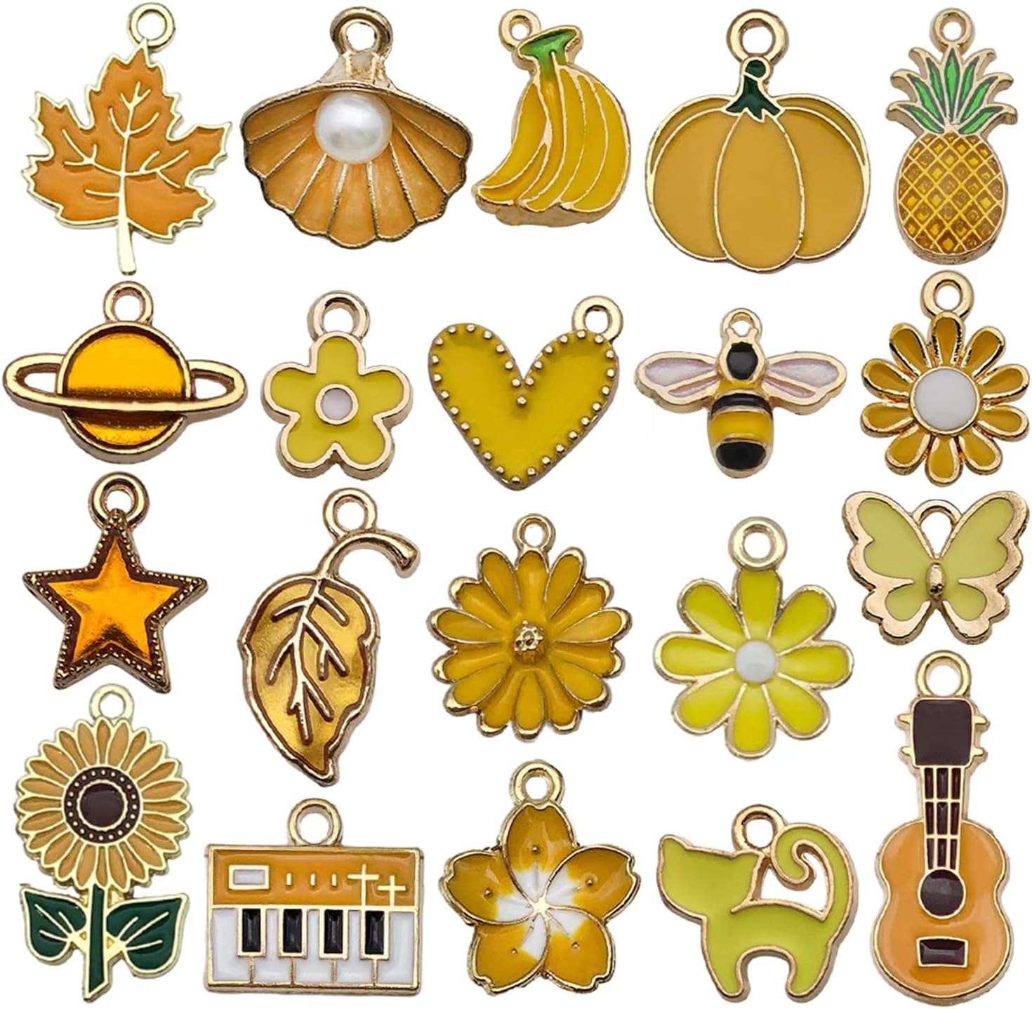 YouLuo 100Pcs Bracelet Charms for Jewelry Making Wholesale Bulk Jewelry Making Bracelets Charm KC Gold Alloy Charm Pendants and Gold Plated Enamel Charms Pendants for Bracelet Necklace - Image 4