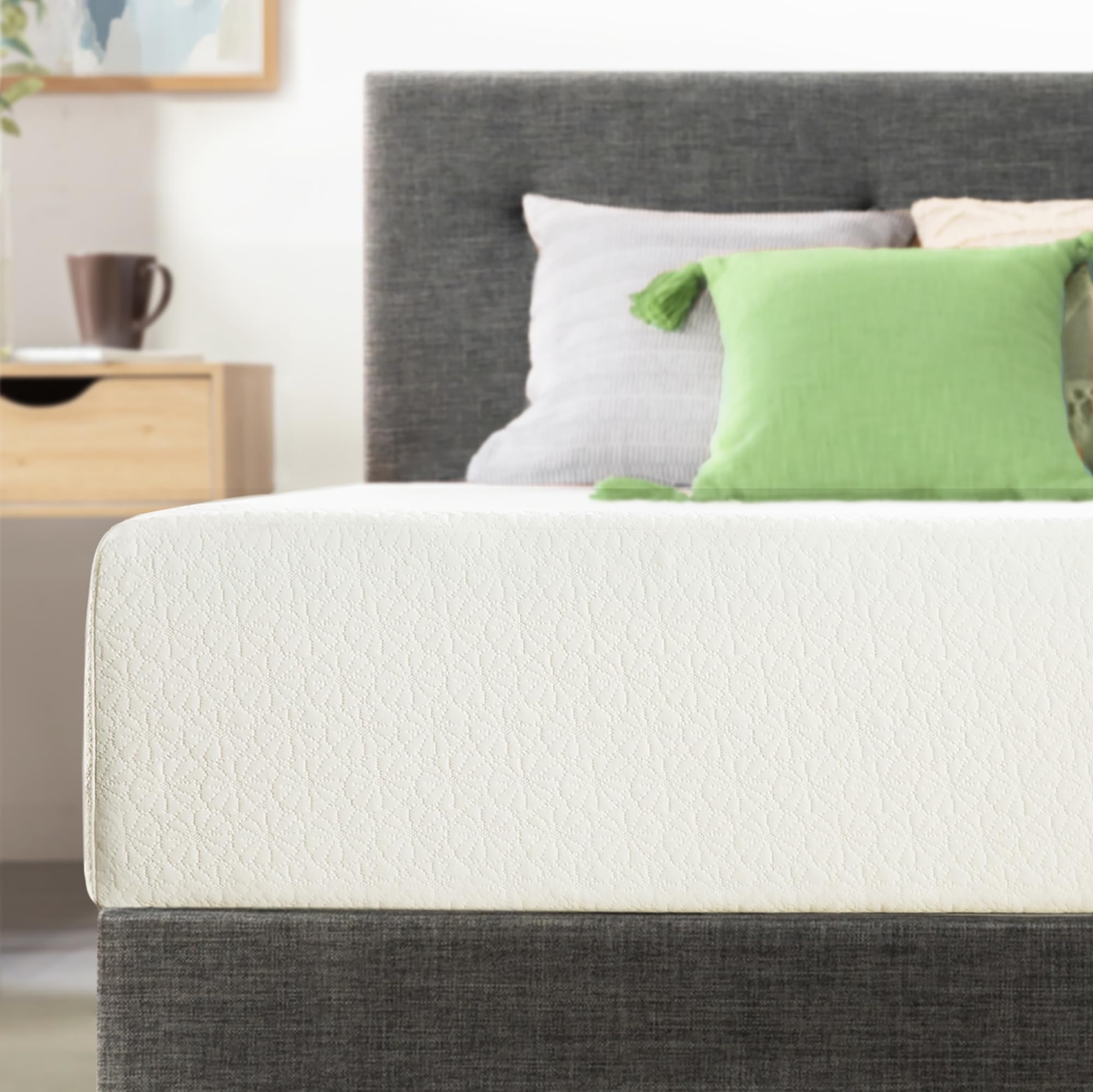 Best Price Mattress 10 inch Queen Mattress Bed-In-A-Box, Green Tea Memory Foam , White