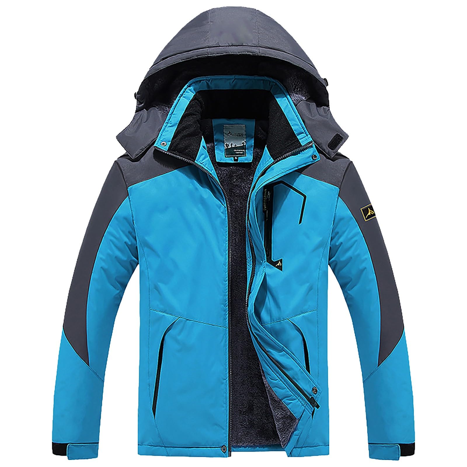 Chaqueta cortavientos para hombre con cremallera completa, chaqueta gruesa para hombre, chaqueta softshell gruesa, chaqueta funcional transpirable con capucha separable, chaqueta cortavientos cálida