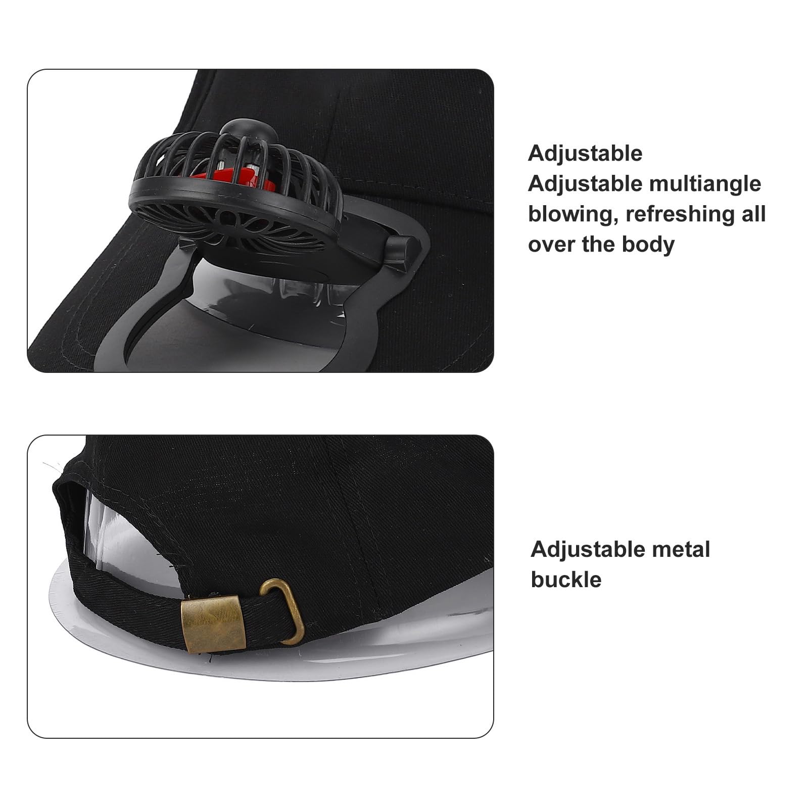 Yinhing Solaire avec Une Batterie Rechargeable Intégrée, Chapeau Réglable à Large Bord avec Ventilateur pour Voyage Pêche Randonnée Casquette de Baseball Ventilateur