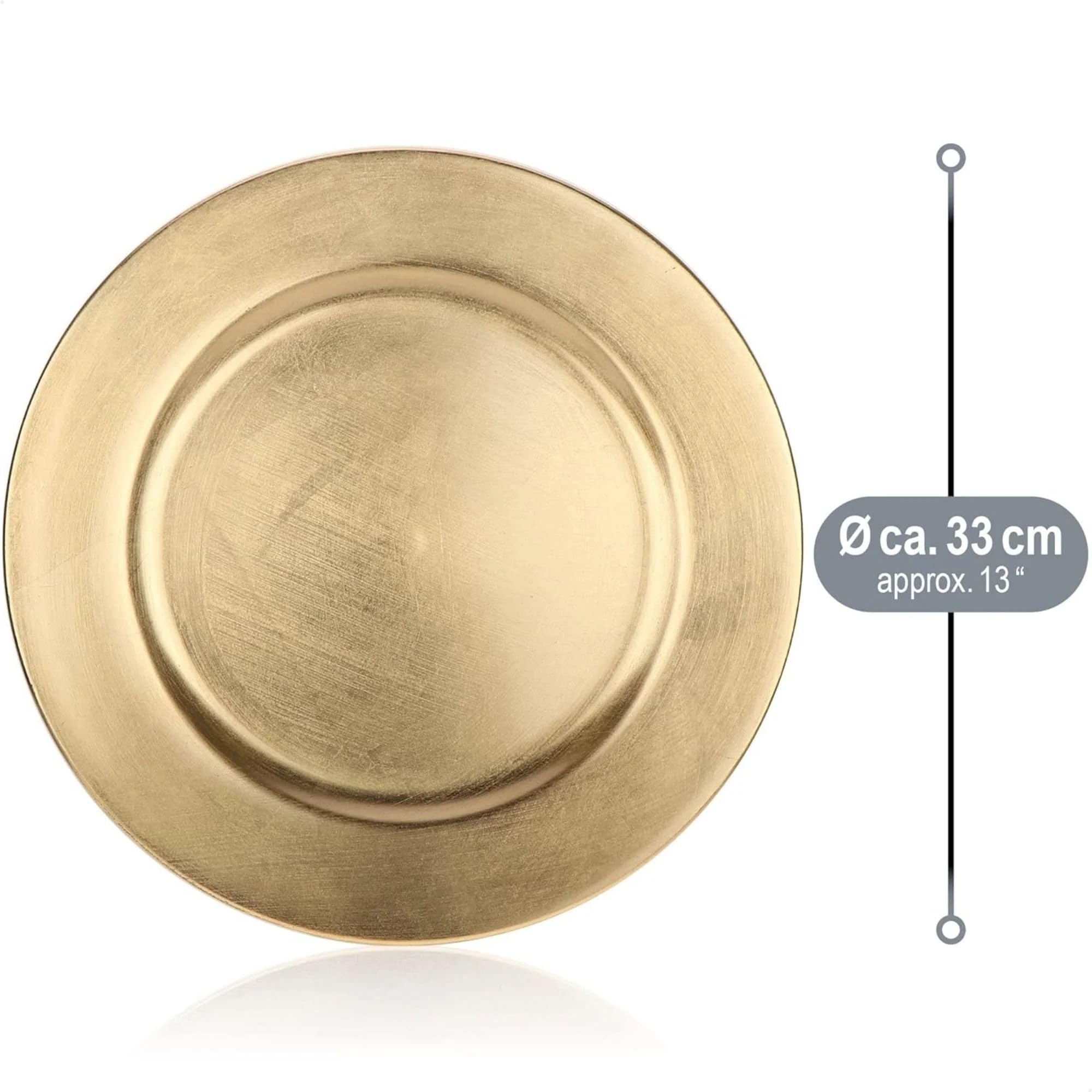 Set 6 Sottopiatti Decorativi Oro - Eleganza per la Tavola di Matrimonio, Feste e Natale - Ø 33 cm
