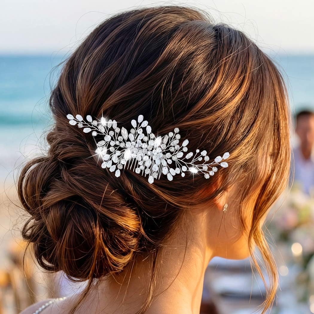 Zoestar Pettine per capelli da sposa con cristalli, accessorio per capelli per donne e ragazze
