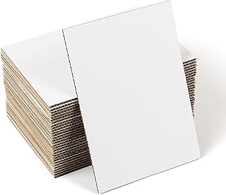 30 planchas Cartón Corrugado blanco DIN A5 (148 x 210 mm), Laminas de cartón ondulado rígido 4 mm, para manualidades, refuerzo de sobres, cajas, maquetas