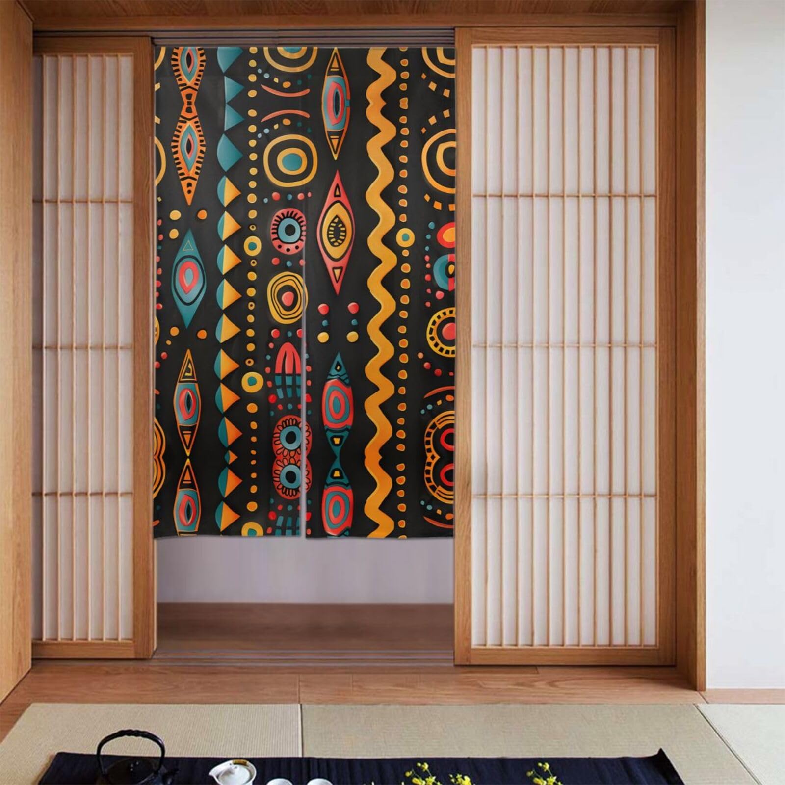 Cortina de 86 x 142 cm estampada para separación de paredes y puertas de casa