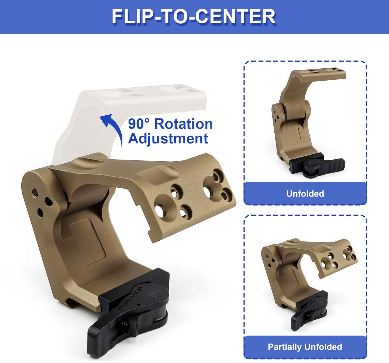 FTC Magnifier Mount with Fast QD Lever with 2.26" Optical Centerline Height,Tactical Flip-to-Center Optics Mount for 20mm Picatinny Rail Mounted,Compatible G33 G43 G45 G23 G30 3X 4X 5X