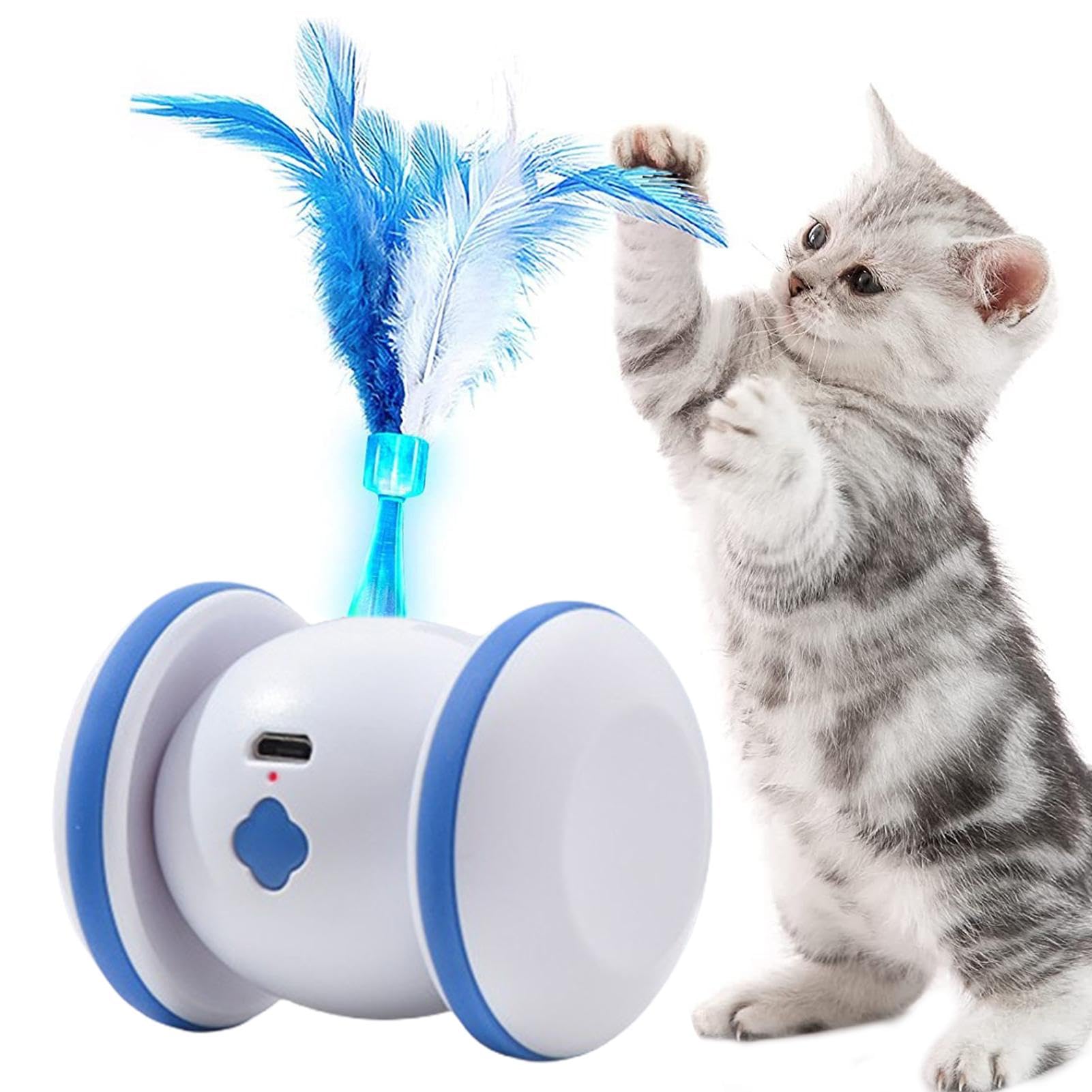 Jouet pour chat en mouvement interactif électrique et automatique avec plume pour chat d'intérieur
