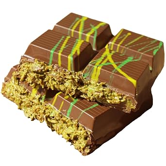 Dubai Milk Chocolate Pistachio Kunafa Bar 7 oz | Crispy Knafeh Dessert with Creamy Filling | Luxury Middle Eastern Sweet | Melt-Proof Packaged for Freshness & Gifting