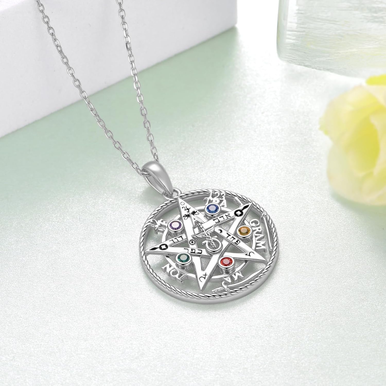 Tetragrammaton Necklace for Women 925 Sterling Silver tetragramaton amuleto de plata 925 Wiccan Jewelry Gifts for Women - Image 3