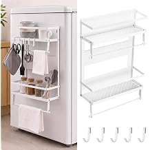 Vercraft Mini Magnetic for Dorm Fridge Shelf Paper Towel Holder, White