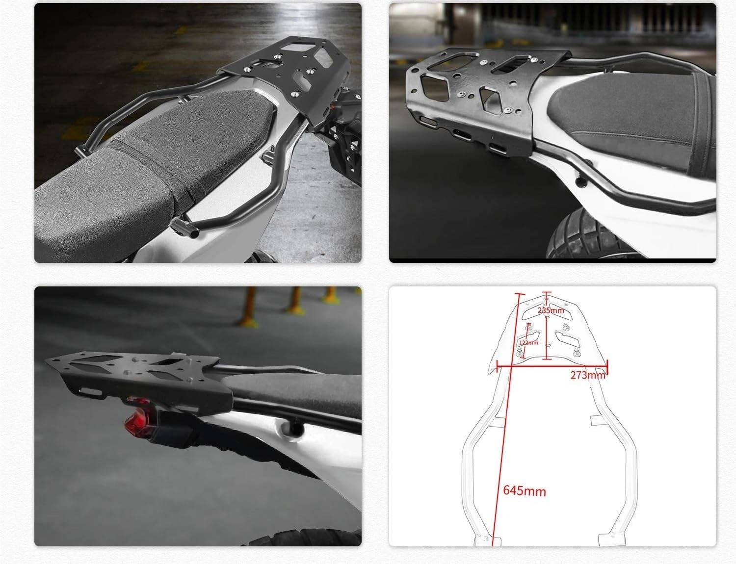 Portaequipajes Cajas Moto para Yamaha Tenere 700 2018-2025 Soporte Portaequipajes Trasero Superior WIVAOKOLGR