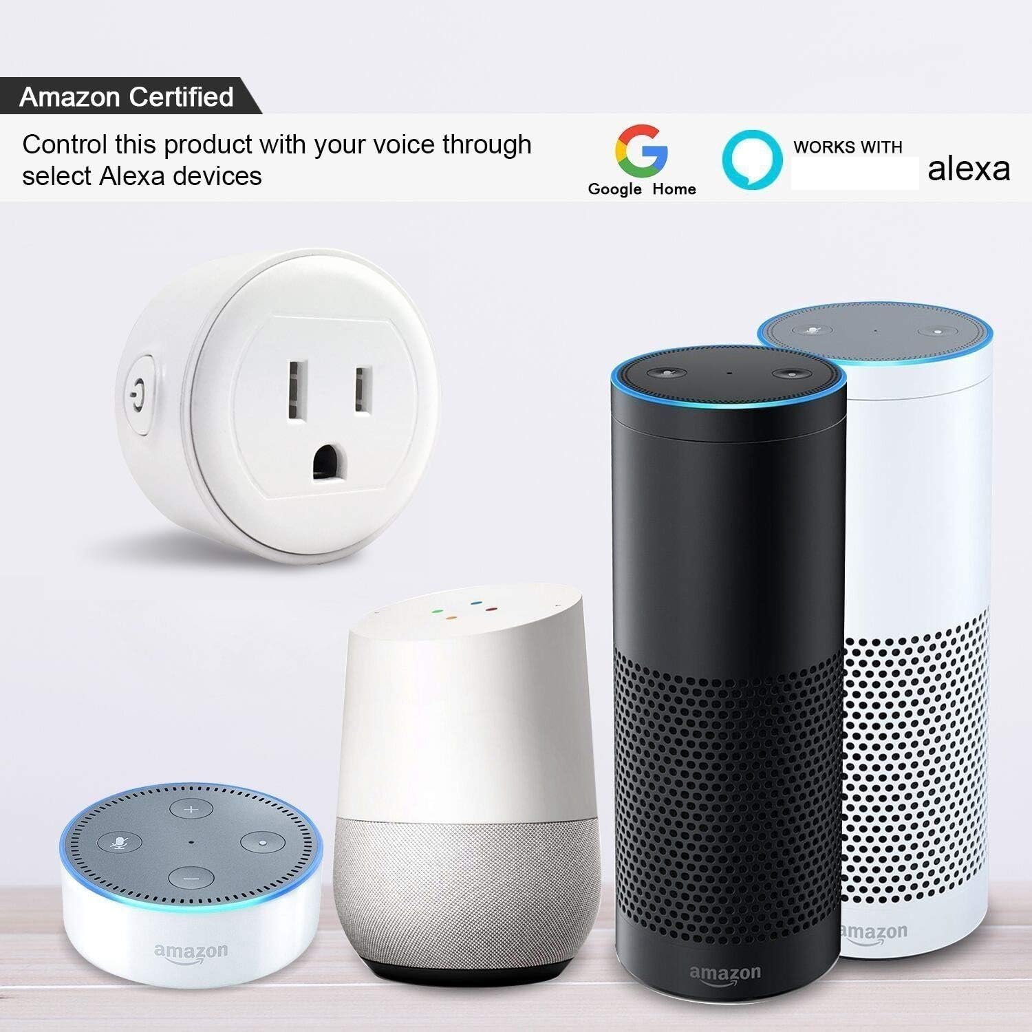 🛒 Flash Sale Dynamic Power WiFi Mini Plug, Smart Home Power Control Socket, Wireless Control Your Household Appliance from Anywhere, No Hub Required, Compatible with Alexa and Google Home (4PACK)