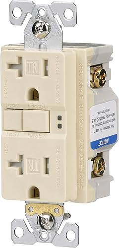 Miniatura 2 de EATON Wiring GFCI Self-Test 20A -125V Receptáculo dúplex resistente a manipulaciones con placa de pared de tamaño estándar, marfil