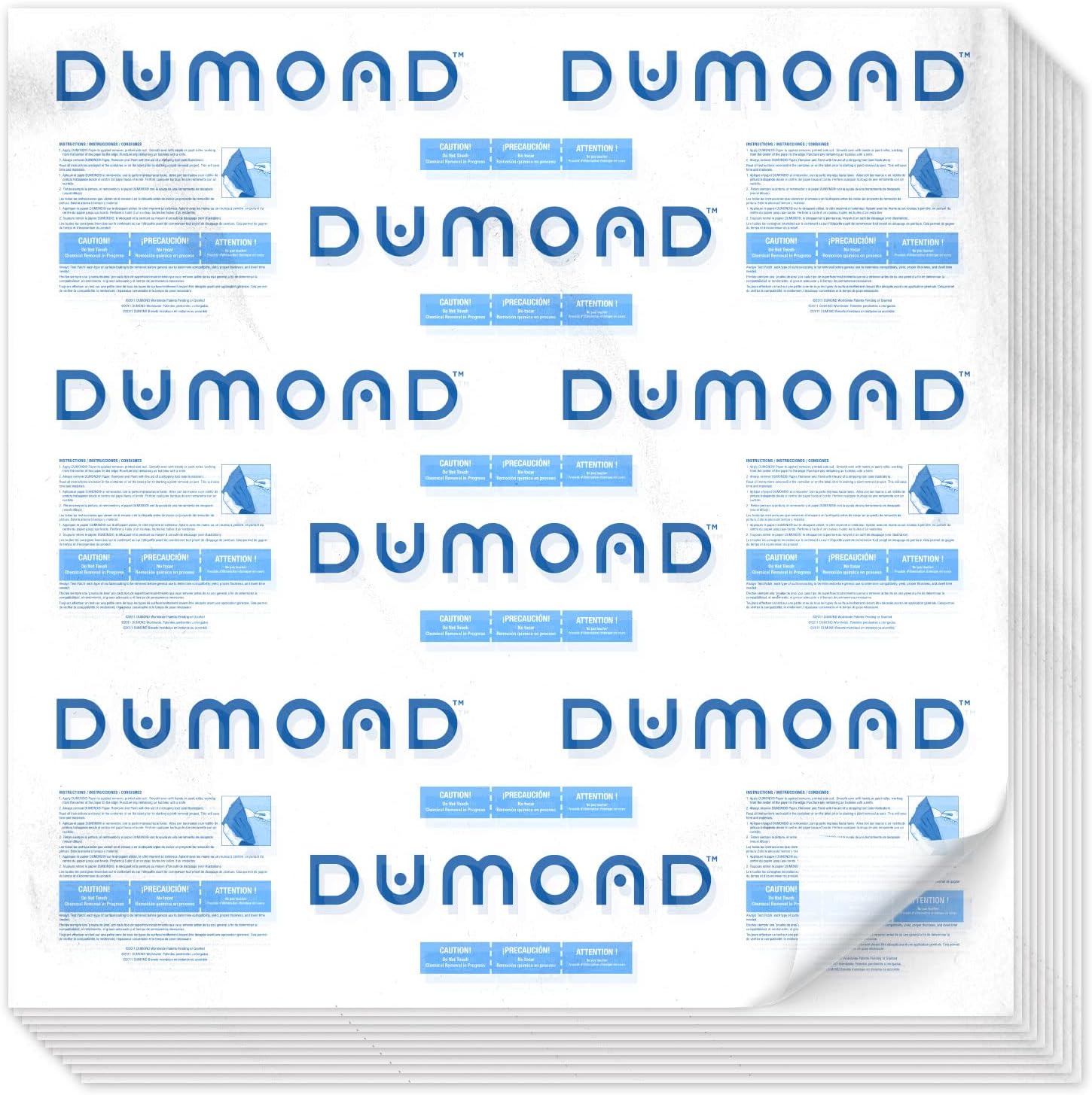 Dumond Laminated Paper - Keeps Dumond Paint Removers in Wet State - Extends Product Life & Speeds Removal - Traps Paint Chips, Flakes, & Debris - Easy Disposal - 3 Sheets (39”x39”/Sheet)