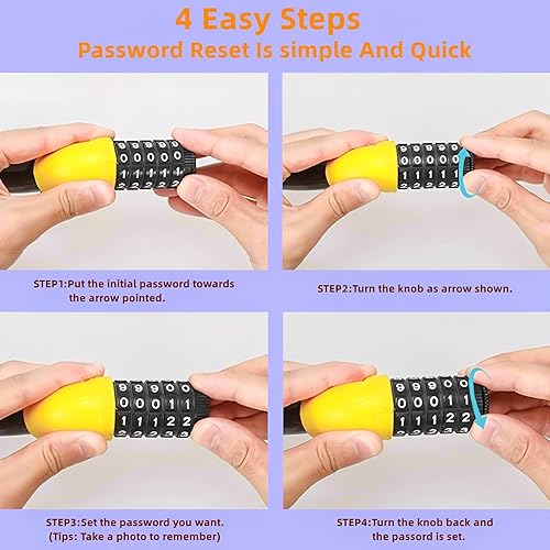 Miniatura 7 de Cerradura de bicicleta, cerradura de cable antirrobo portátil negro, cerradura de bicicleta de alta seguridad, combinación de 5 dígitos, cerradura