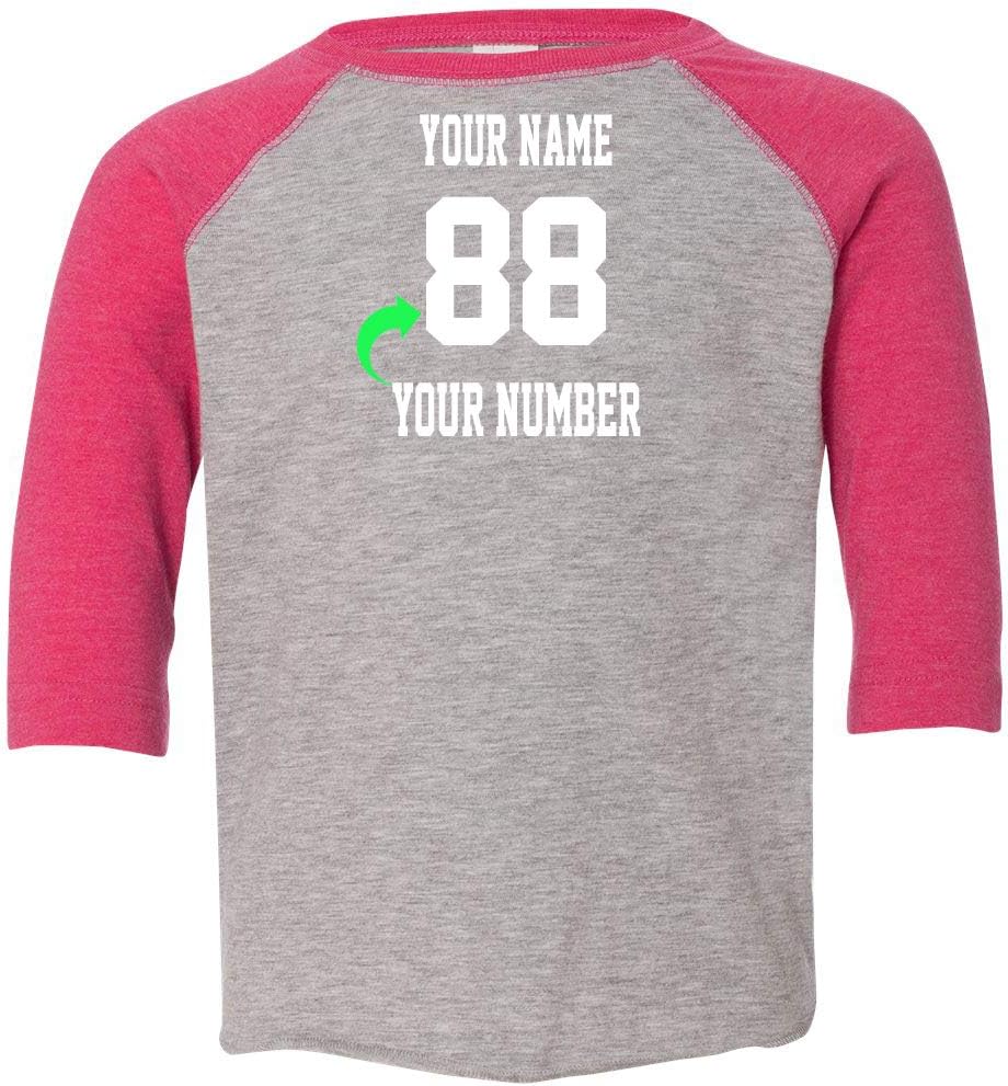 Customized Toddler Baseball Raglan Tee Personalized with Name and Team Number