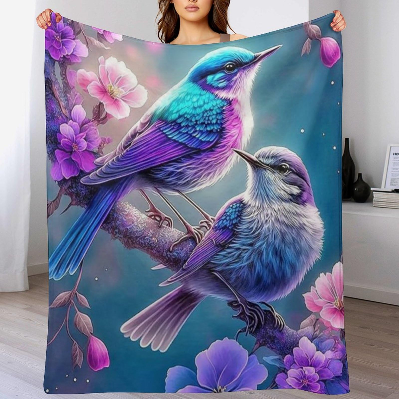 Plaid polaire oiseau léger et chaud, fini les courants d'air sur le lit
