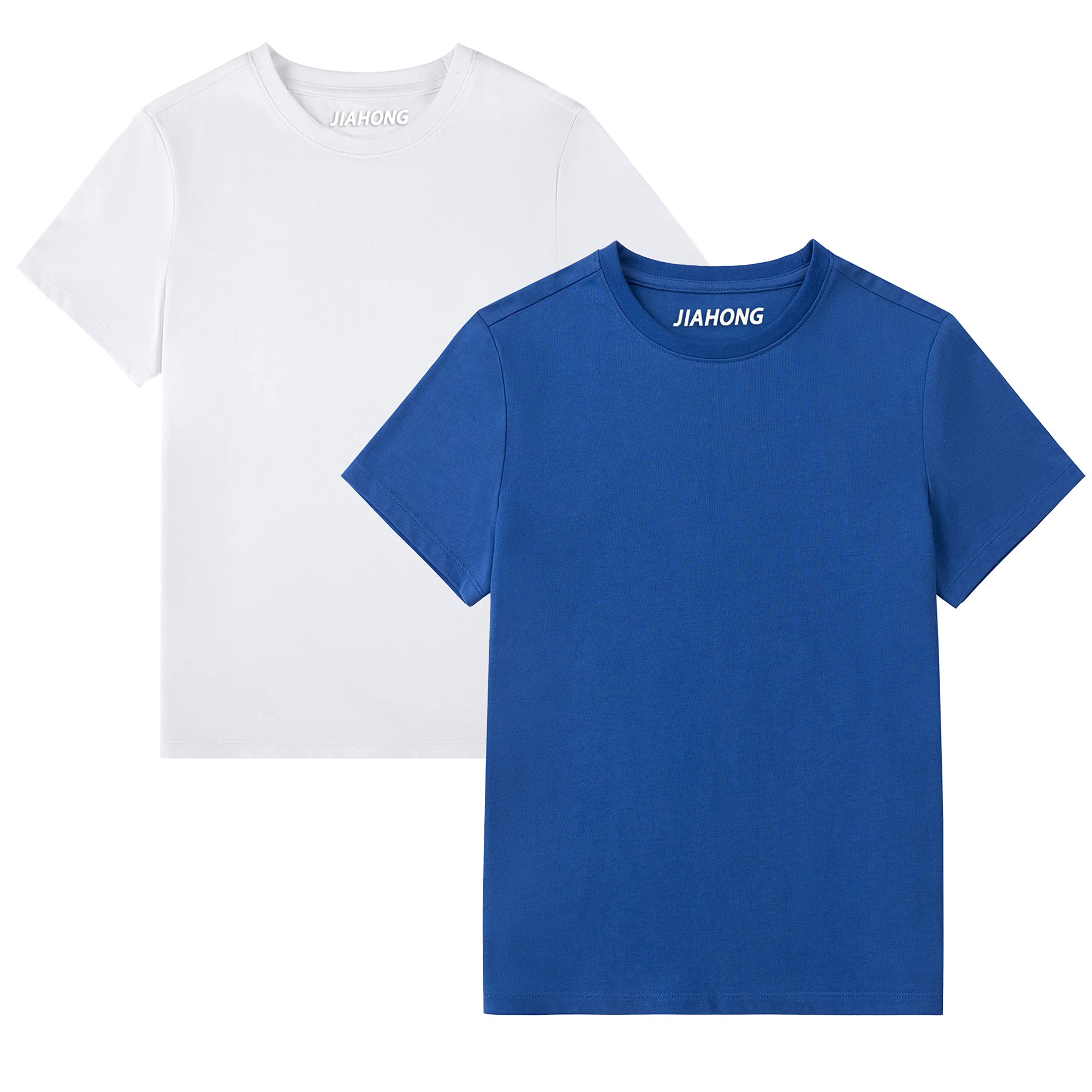 JIAHONGUnisex Kids Short Sleeves T Shirts Soft Crewneck Tee for Boys and Girls (3-12 Years)