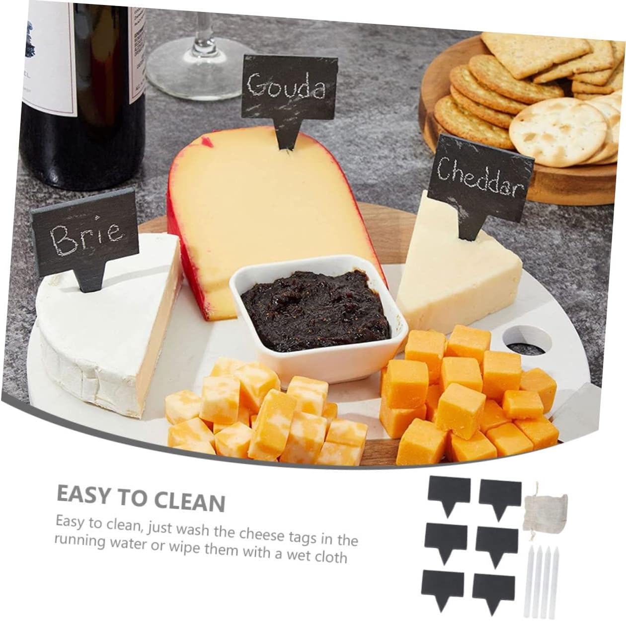 VOSAREA Cheese Markers Cheese Markers Square Cake Dessert Toppers Board Labels