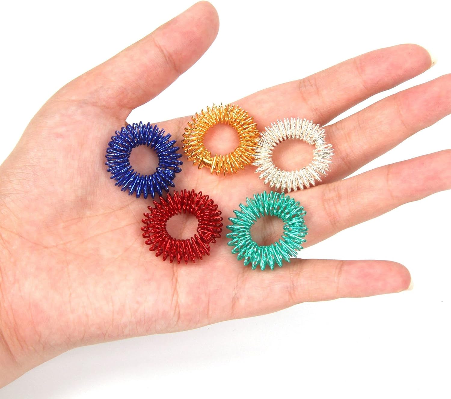 10 Pack Stress Relief Fidget Sensory Toy Anxiety Relief Stress Ring Massage Ring ADHD Finger Massage Relaxation