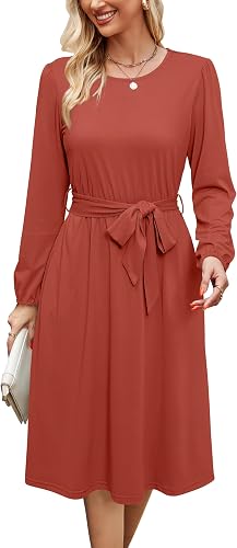 Newshows Womens Long Sleeve Casual Dresses 2025 Business Work Teacher Fall Churc