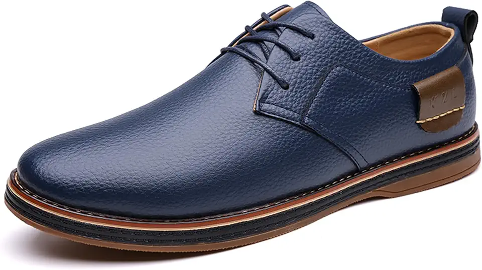 Veslexth Men Casual Driving Loafers Breathable Comfort Walking Wing Tips Lace Up Luxury Leather Shoes for Male Business Work Office Dress Outdoor Sneakers