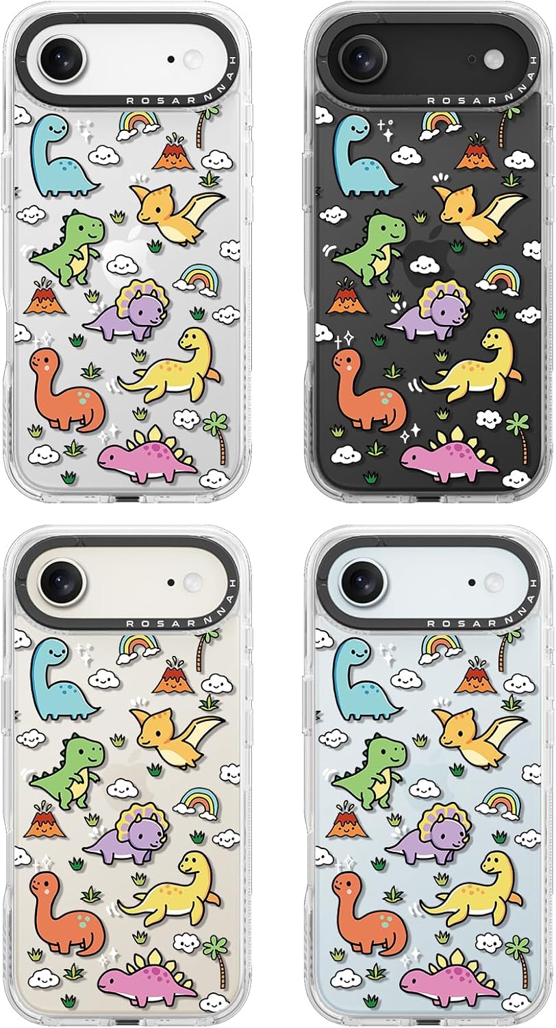 Rosarnnah for iPhone Air Case Cute - Durable Shockproof 6.6 ft Drop Impact Phone Case - Funny Dinosaur Land Design for iPhone 17 Air (6.5") Clear