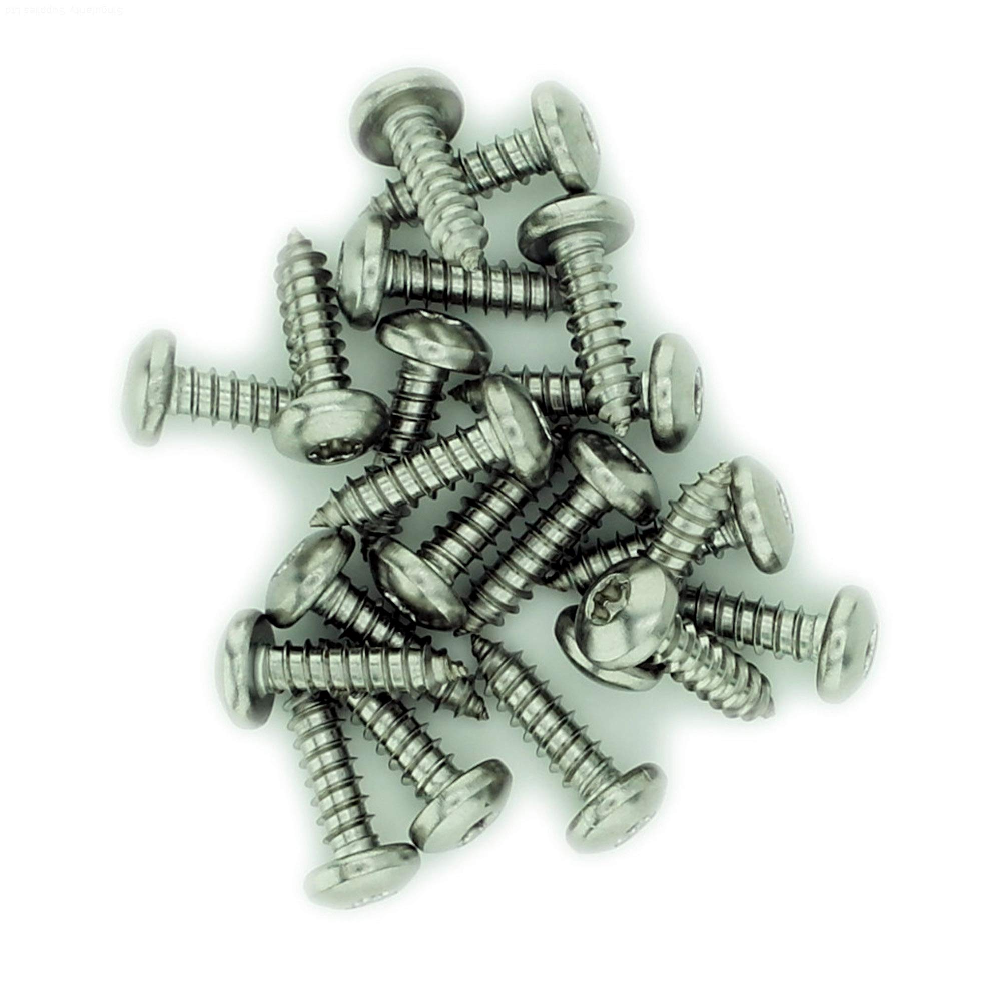 No.6 x 0.375 (3.5mm x 9.5mm) TX Pan Self-Tapping Screw - Stainless Steel (A2) (Pack of 20)