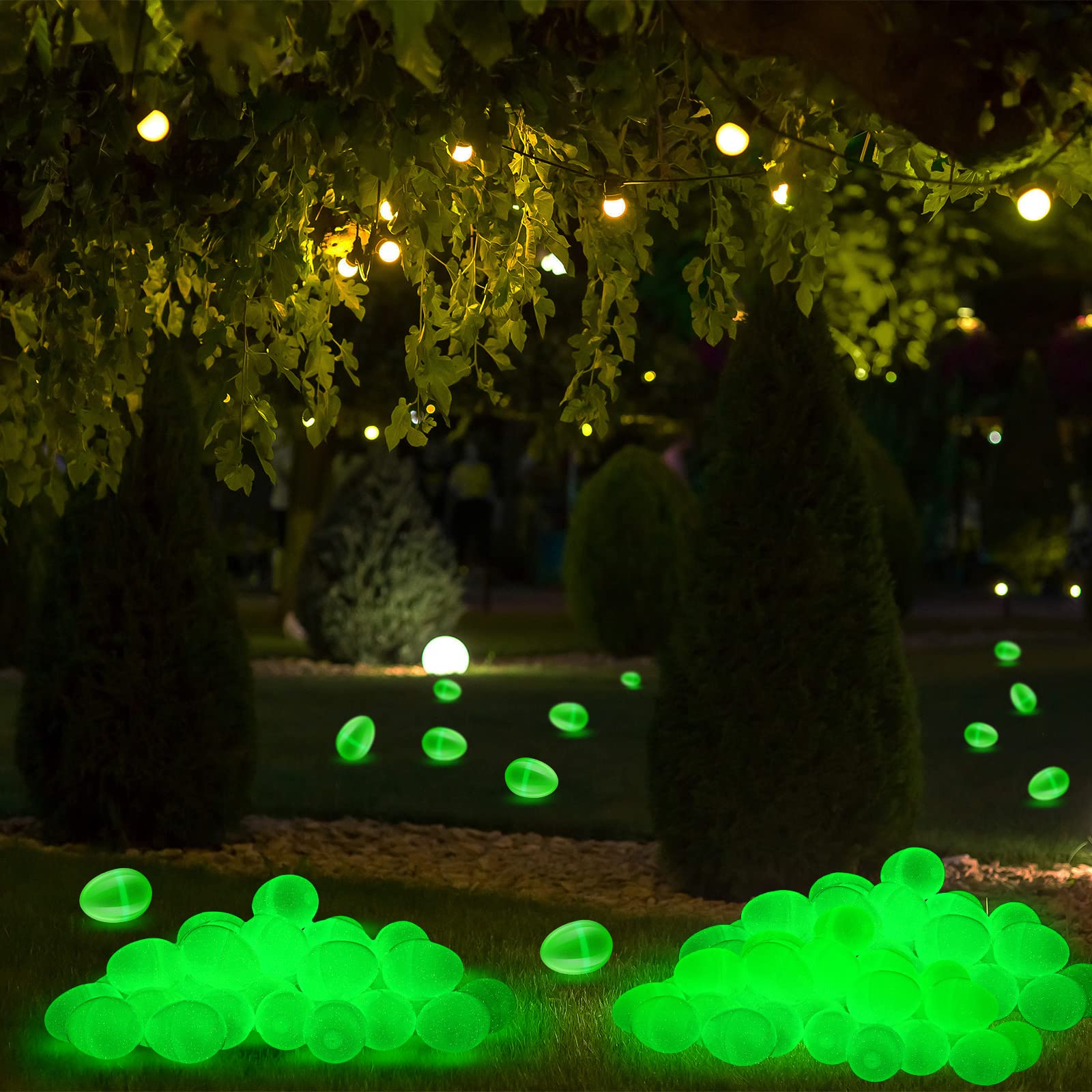 100 Pcs Glow in the Dark Easter Eggs 2.5 Inch Glow Easter Eggs Bulk Kids Glow in the Dark Party Supplies Easter Basket Stuffers Gifts Easter Night Eggs for Filling Candy Treats for Easter Party Favors