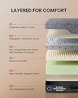 Vista 4 de Amada Queen - Base de cama ajustable y colchón de espuma viscoelástica de gel refrescante de 14 pulgadas, masaje, inclinación de cabeza y pies