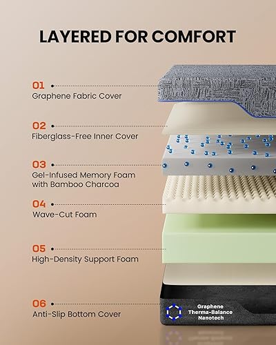 Miniatura 3 de Amada Split King - Marco de cama ajustable y juego de colchón de espuma viscoelástica de gel refrescante de 14 pulgadas, masaje, inclinación de