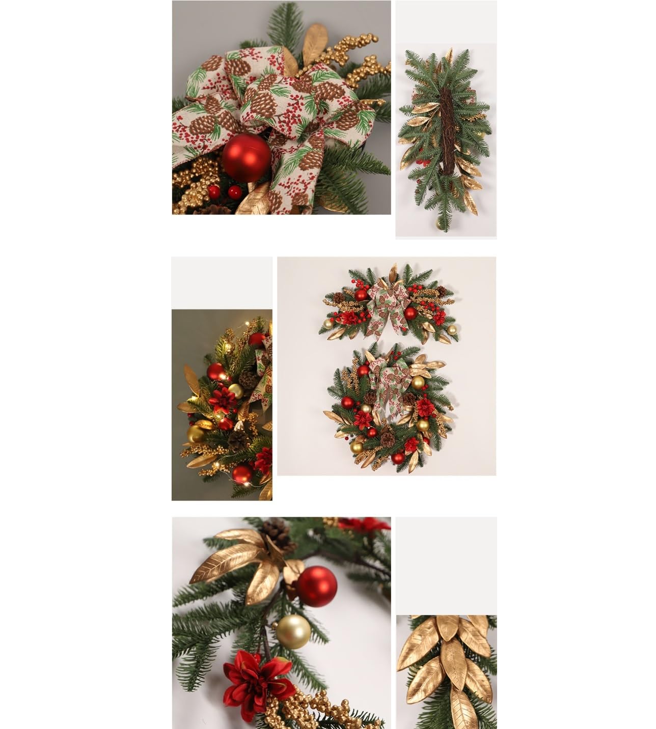 Couronne De Noel Porte Couronne De Noël Artificielle avec Boules Et Nœud for La Décoration Cheminée des Fenêtres Couronne De Noel A Decorer