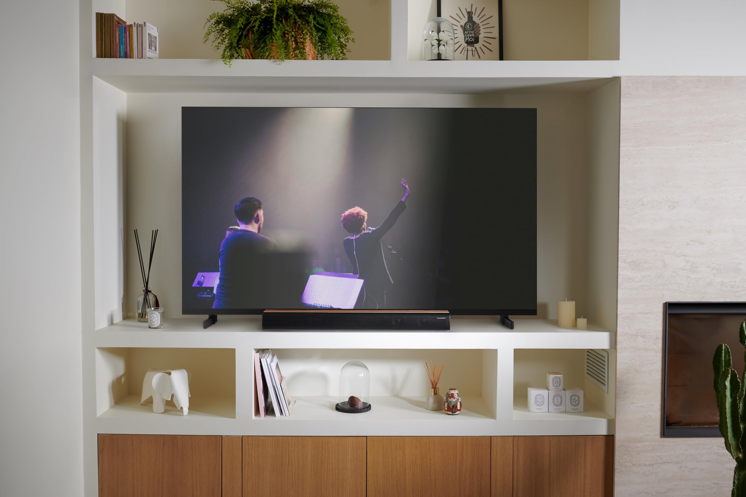 THOMSON Barre de Son Bluetooth 5.0 200W Sans fil Noir Bois 86 cm SB402BT
