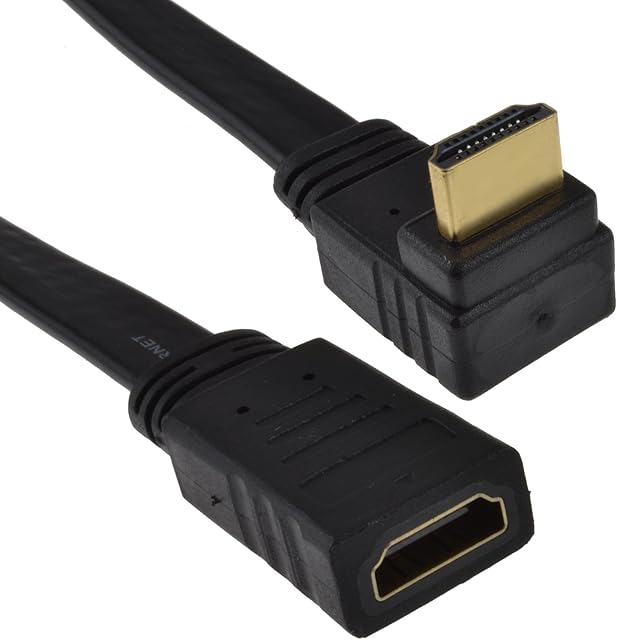 kenable RIGHT ANGLE 90 FLAT HDMI Extension Cable Plug To Female Socket 0.2m 20cm [0.2 metres]