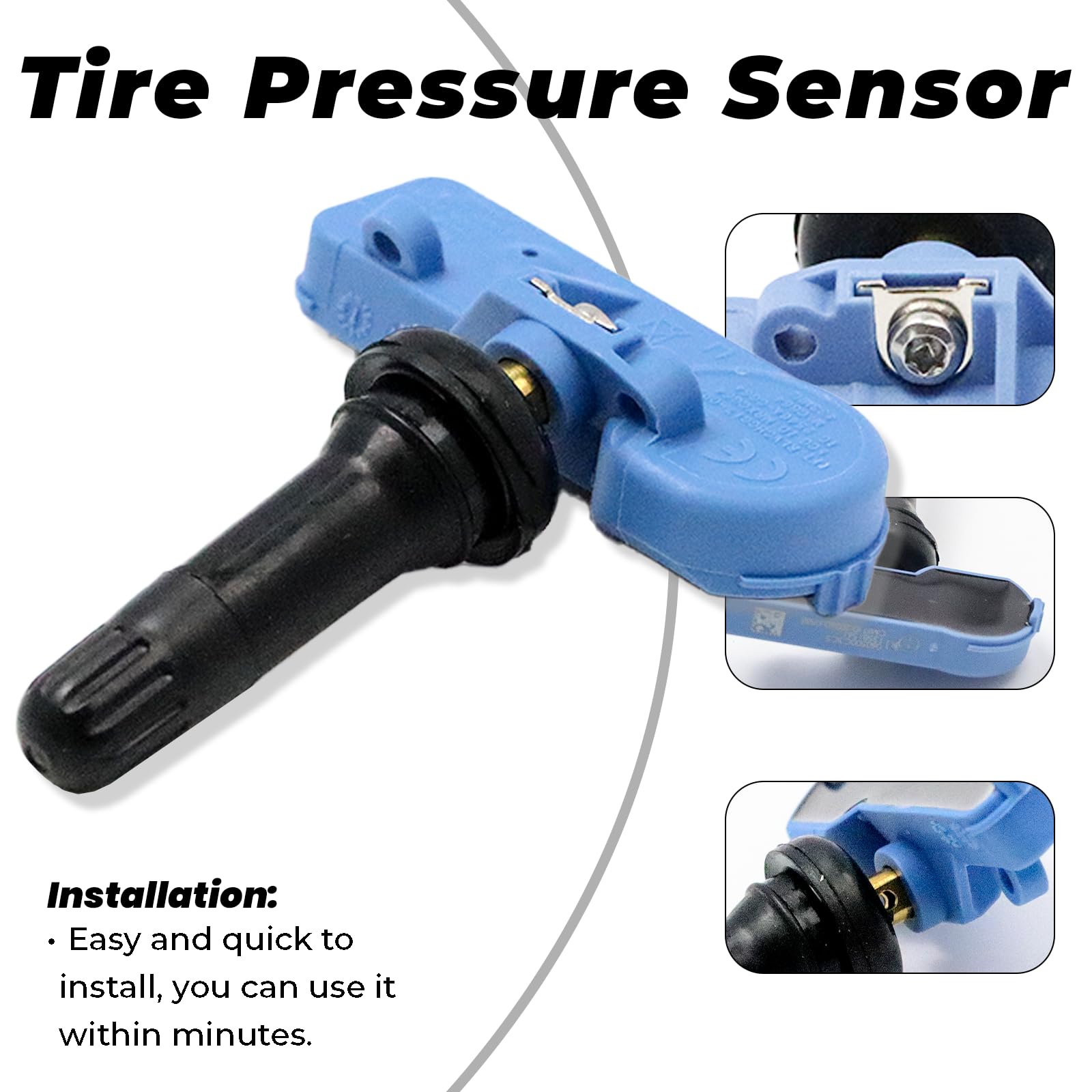 Lot de 4 capteurs de pression TPMS pour Corsa E Meriva B Mokka X Adam Capteur de pression des pneus Capteur de pression des pneus Système de contrôle de la pression des pneus 13581561 1010044 1010050
