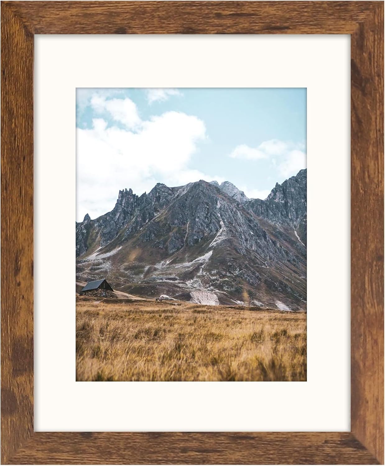 SNXJWA Brown 11x14 Picture Frame with Mat for 8x10 Display