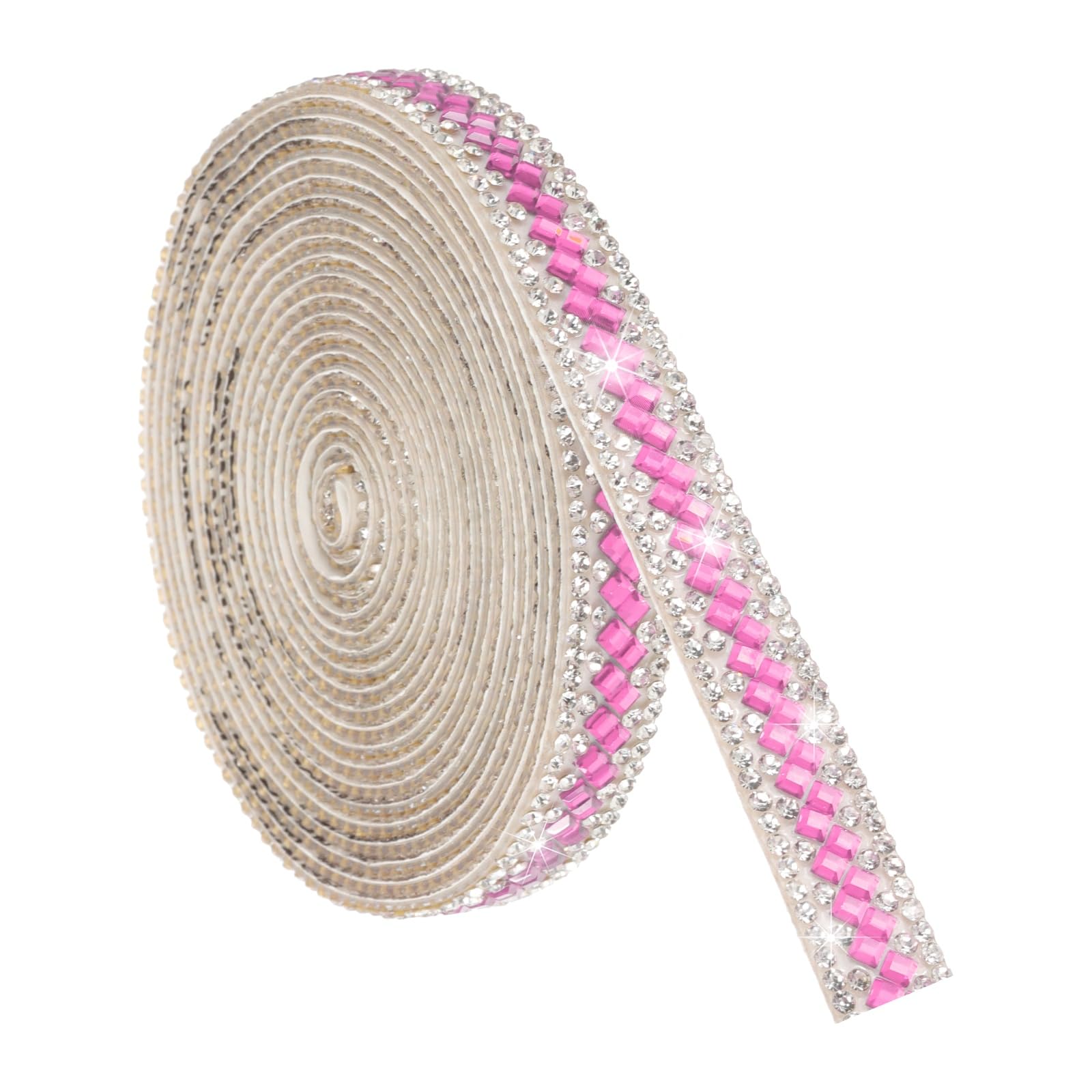 Ruban de strass pour mariage et fête, décoration de table rose 2,7m
