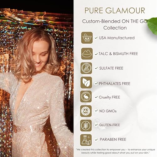 On The Go 3-Pan Palette – Pure Highlighter, Bronzer & Blush Trio | Cruelty-Free, Compact Touch-Up for All Skin Tones | Made in USA