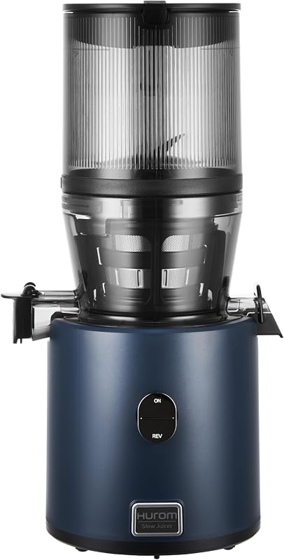 Máquina exprimidora de prensado en frío H330, azul profundo, exprimidor lento masticable y autoalimentado para frutas y verduras enteras, motor silencioso, sin BPA, fácil de limpiar, ecológico, garantía de 15 años, fabricado en Corea