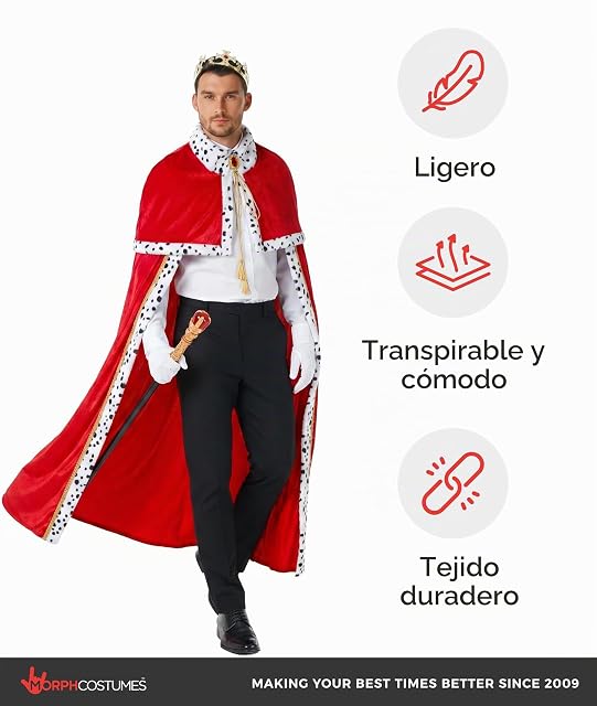 Foto 7 de 7 de Morph Disfraz Rey Hombre, Disfraz Real Halloween Hombre
