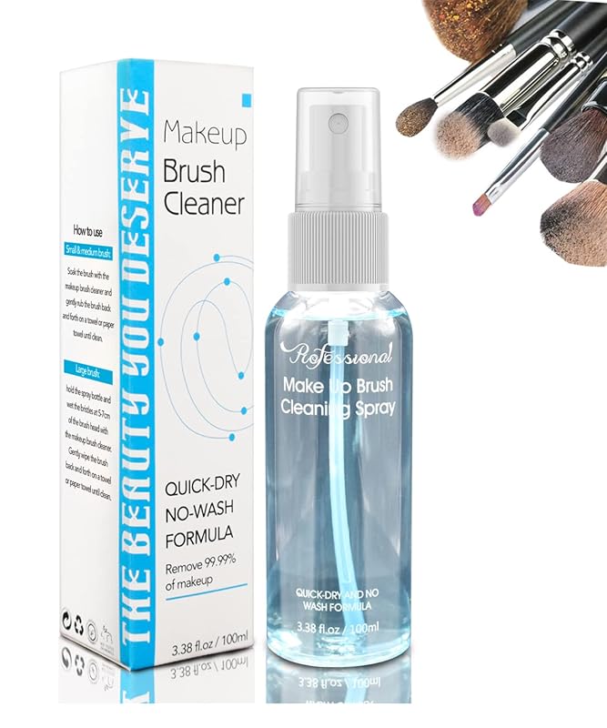 Limpador de pincéis de maquiagem Felico, spray para pincéis e esponjas, 100 mL