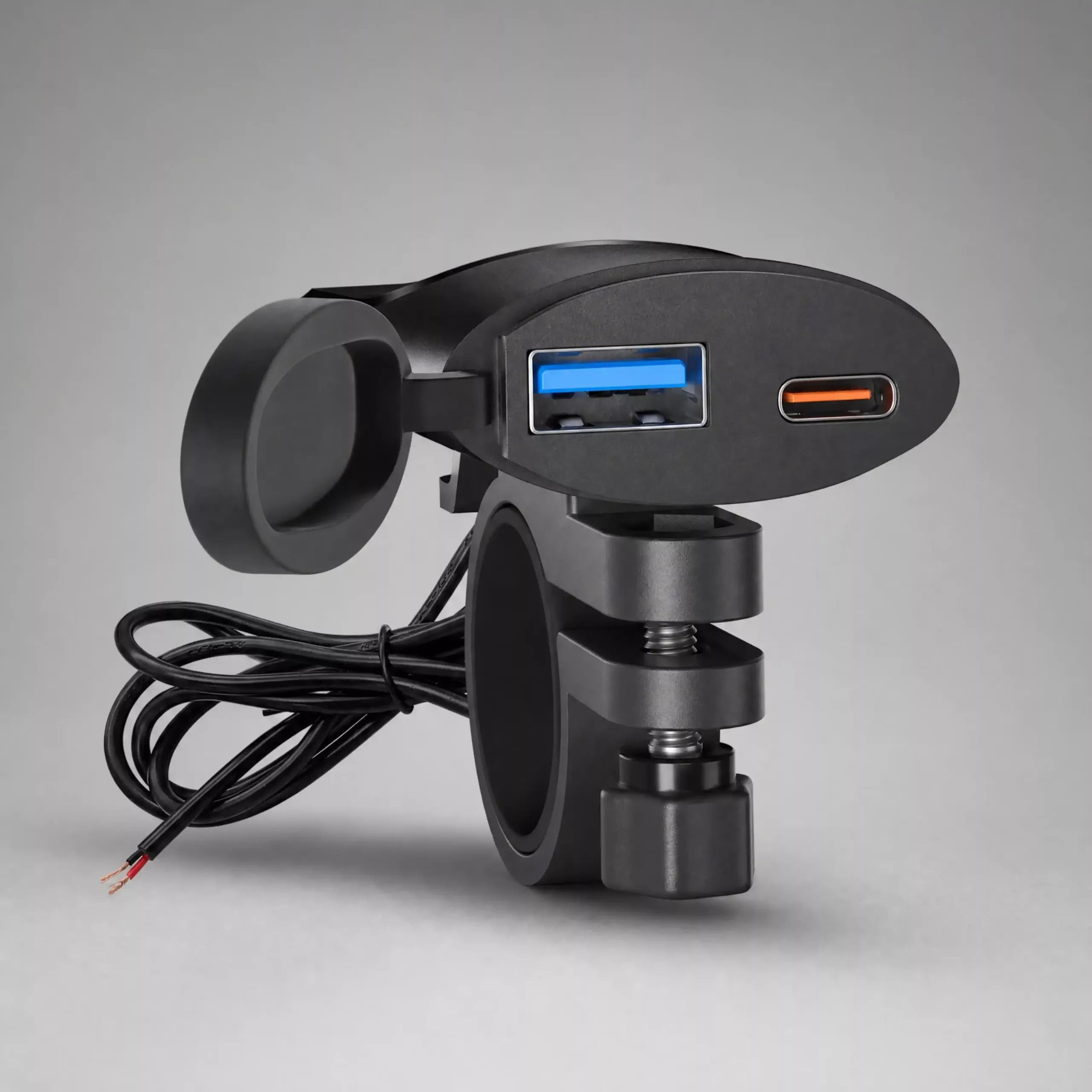 Fast Charging QC3.0 USB Type-C Motorcycle Charger with Handlebar Mount | Waterproof Dual USB Charging Socket | 12V-24V Bike Mobile Charger for GPS, Smartphones & Scooters-image-30