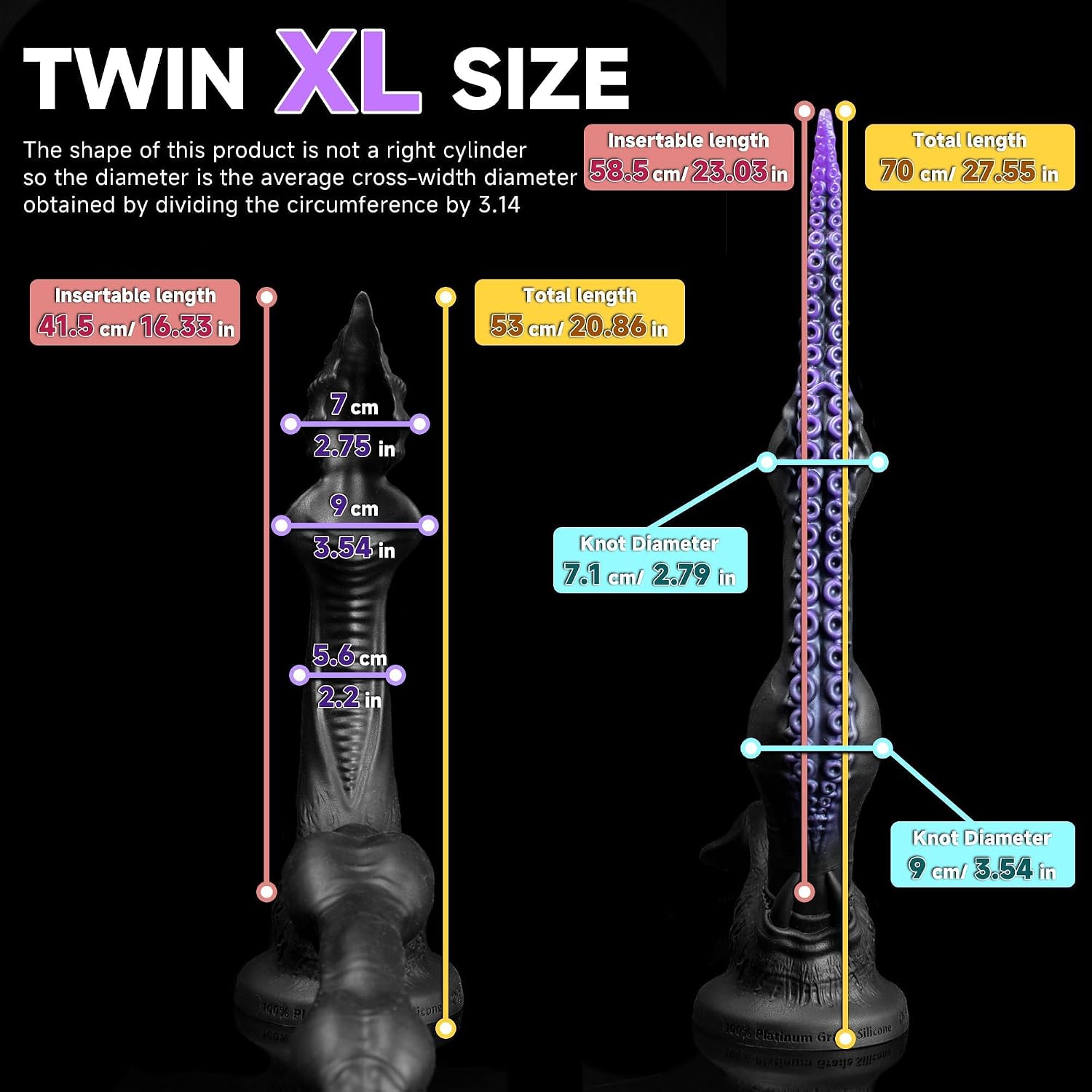 Extra Large Fantasy Double Headed Tentacle Dildo with Suction Cup - Extra Long Silicone Double Headed Dildo, Alien Monster Dildo, Couples Tentacle Sex Toy and Anal Play Stimulates G-Spot (D-304M)