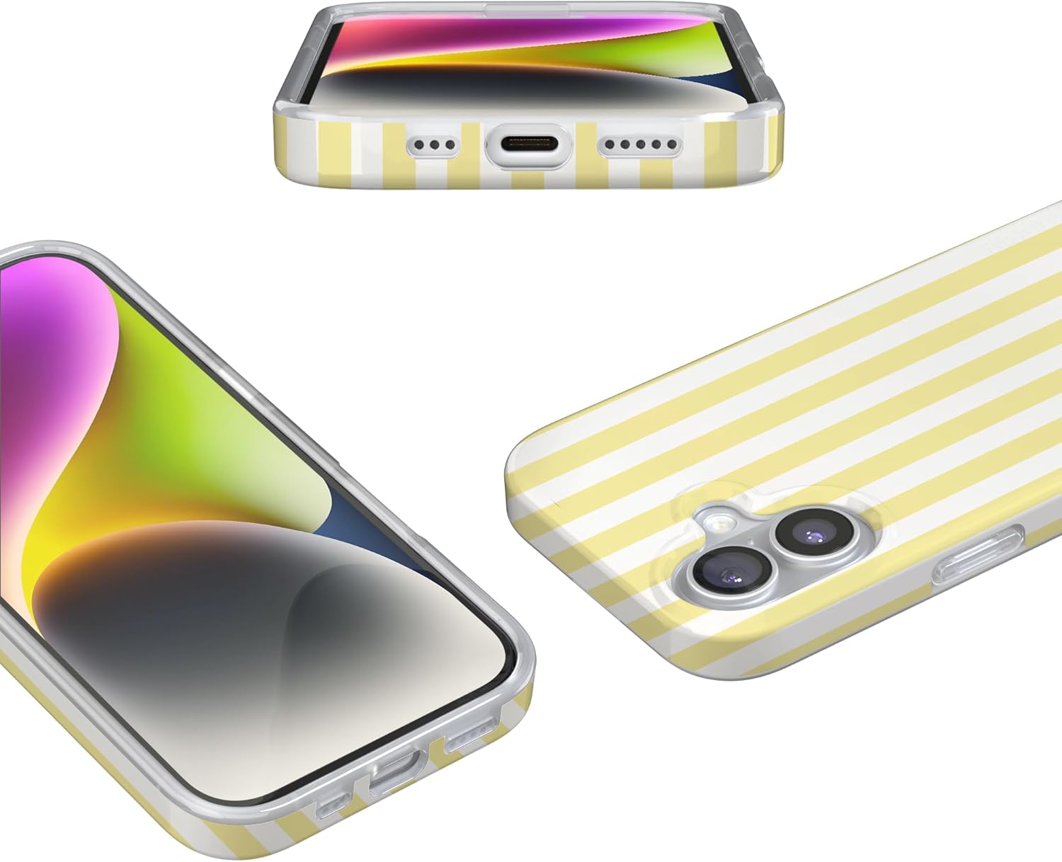 Casely iPhone 17 Case | Butter Yellow Stripes | Sunday Best | Compatible with MagSafe | Classic Ultra Slim Design