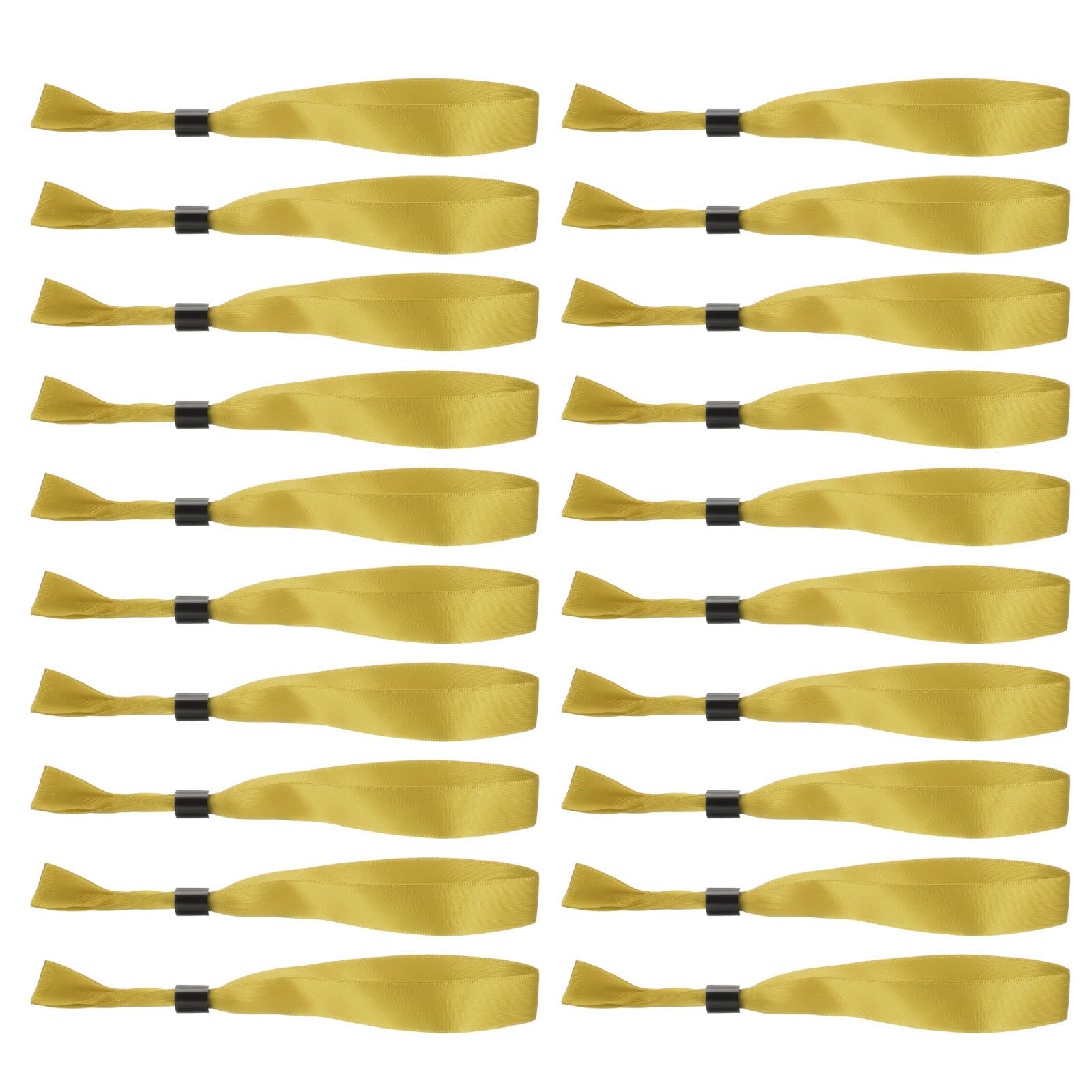 sourcing map 20Pcs Cloth Wristbands for Events, Disposable Event Wrist Band Bracelet Identification for Events Party Concert Bar Entrance Admission(Gold)